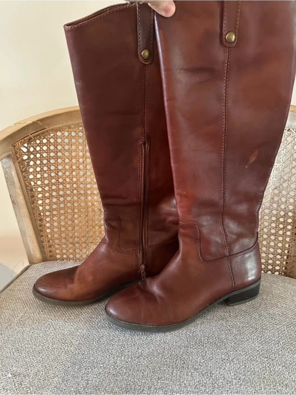INC International Concepts Women's Over-the-Knee Riding Boots in Chestnut Brown